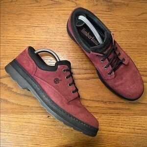 Timberland Burgundy Suede Leather Oxford Shoes Size 9.5